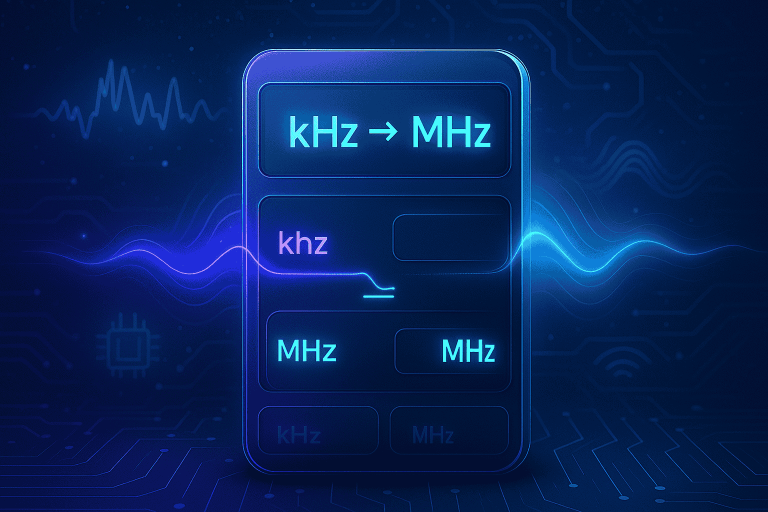 Convertisseur Kilohertz en Mégahertz
