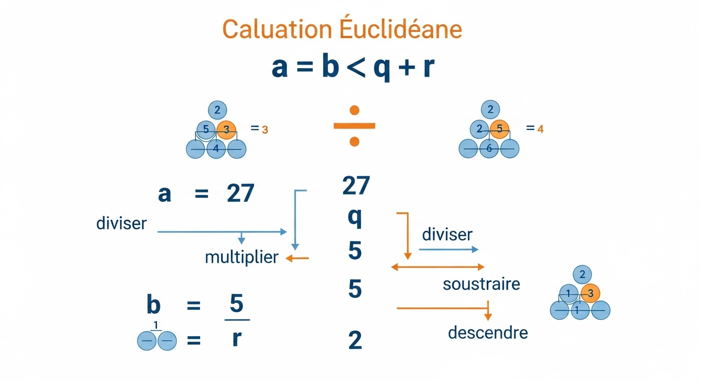 Calculer la division euclidienne de a par b
